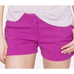 Jcrew Fuschia Seersucker Shorts